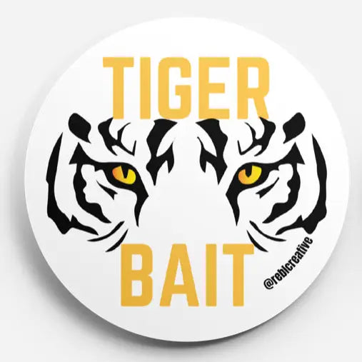 Tiger Bait Game Day Button in White