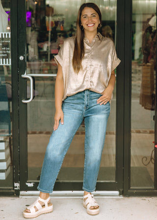 Glistening Gold Metallic Blouse