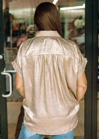 Glistening Gold Metallic Blouse