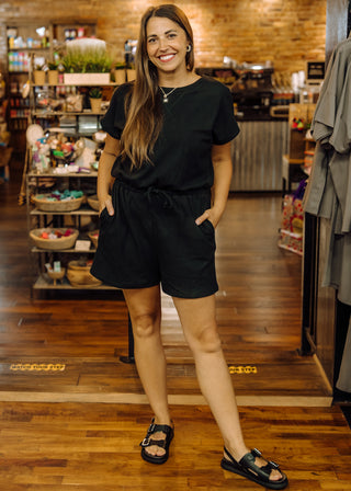 Casually Comfy Romper in Black