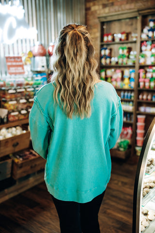 Close To Love Solid Top in Atlantic Green