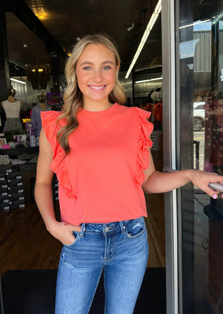 Peachy Keen Ruffle Top