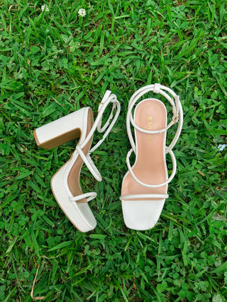 Strappy Platform Heel - Bone