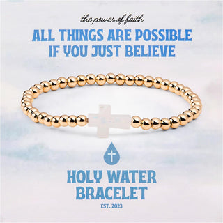 Holy Water Gold Cross Bracelet