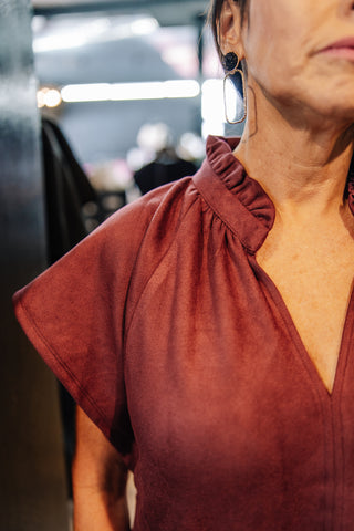 Right Timing Mini Dress in Burgundy