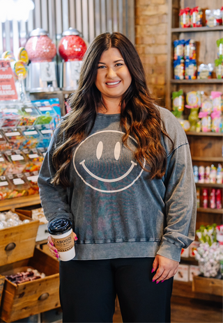 Smile City Sweatshirt in Smoke